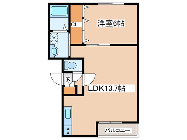 エステラ美園Ｄ館の物件間取画像